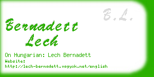 bernadett lech business card